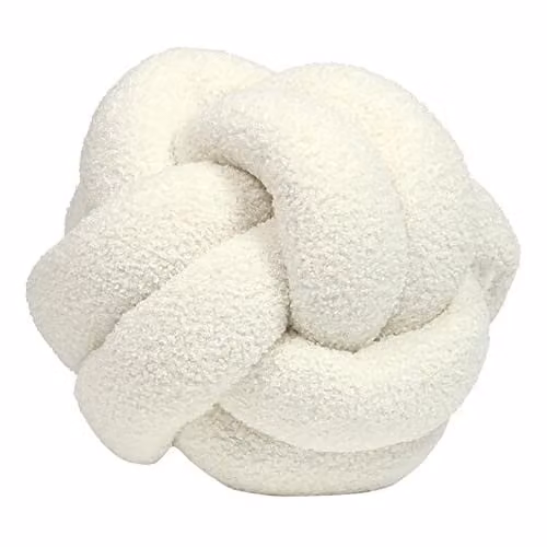 Boucle Knot Fleece Cushion in Ecru, W/D/H: 30 x 30 x 3 cm