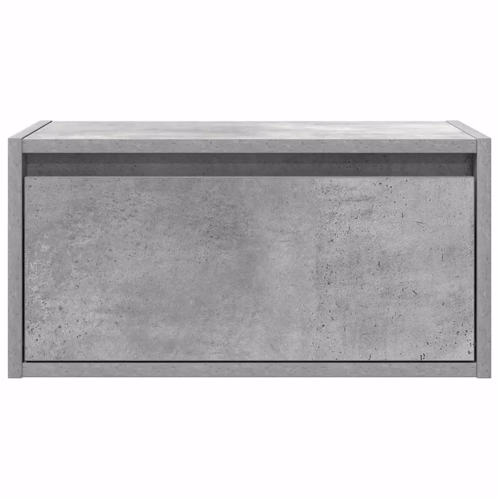 Berkfield Home Wall-mounted Bedside Cabinet with Integrated LED Lights in Concrete Grey – 2