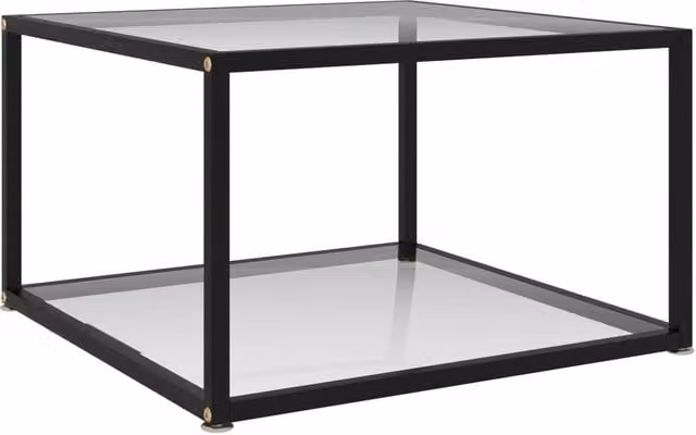 Berkfield Home Modern Square Coffee Table in Clear Tempered Glass, W/D/H: 60 x 60 x 35 cm – 1
