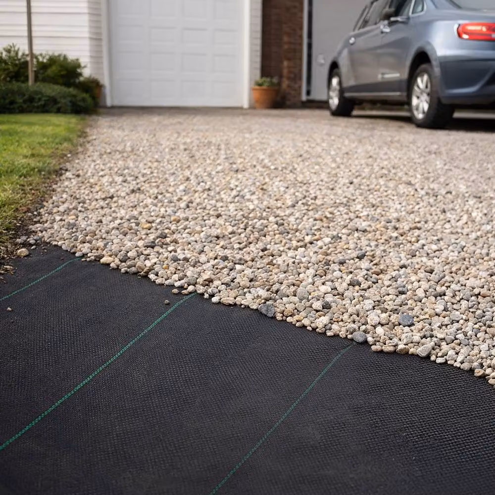 Marco Paul Heavy-Duty Weed Control Fabric Membrane with 50 Ground Pegs, Black, W: 50 m, H: 1 m – 5