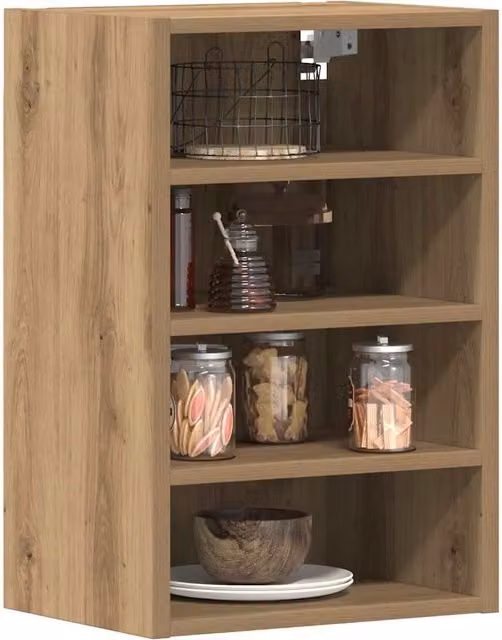 Berkfield Home Artisan Oak Wall Mounted Hanging Cabinet in Brown, W/D/H: 40 x 29.5 x 60 cm