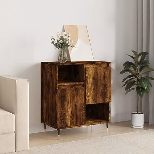 vidaXL Industrial Sideboard in Brown Oak and Metal, W/D/H: 60 x 35 x 70 cm – 2