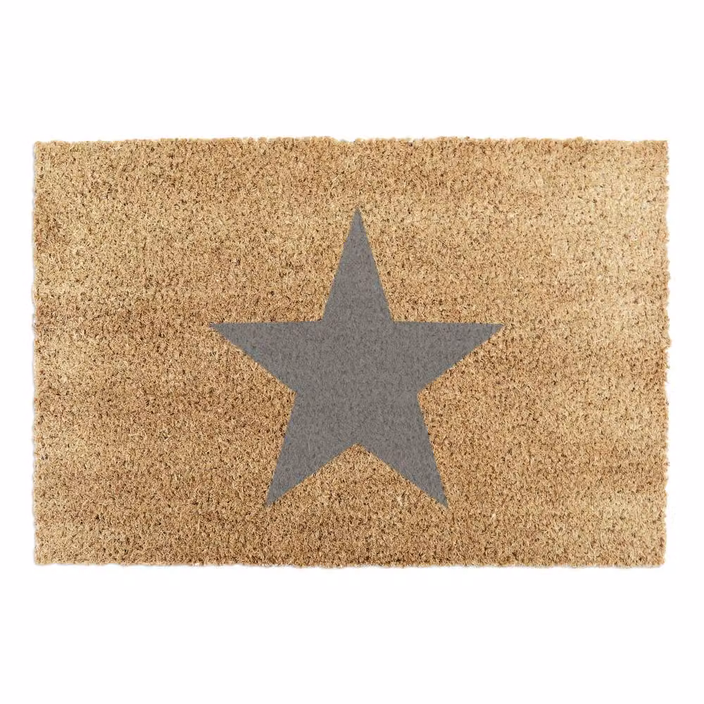 Artsy Mats Star Grey Coir and Natural Rubber Doormat, W: 60 cm, D: 40 cm – 4