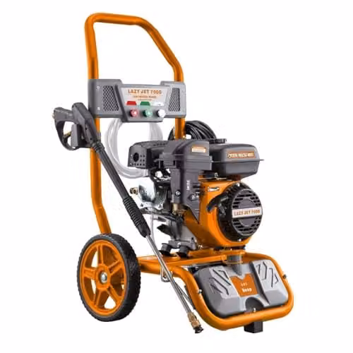 Ark Mat Petrol Pressure Washer with 7BHP Engine, 185 Bar Pressure and 8L/Min Flow Rate in Orange
