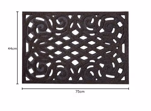 Nicoman Heavy Duty Rubber Outdoor Doormat, Brown, W: 75 cm, D: 44 cm, H: 1 cm – 3