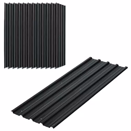 Outsunny Pack of 12 Galvanised Steel Metal Roofing Sheets in Grey – 1