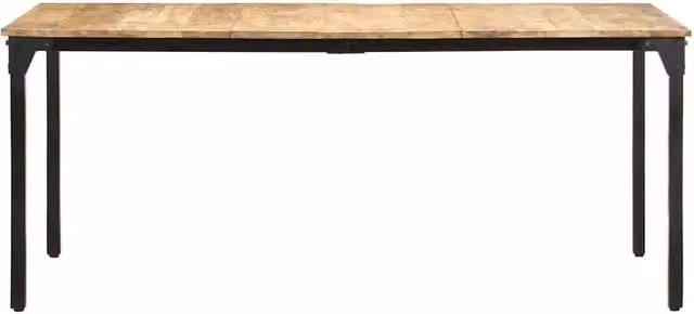 Berkfield Home Rectangular Dining Table in Brown Rough Mango Wood, W/D/H: 180 x 90 x 76 cm