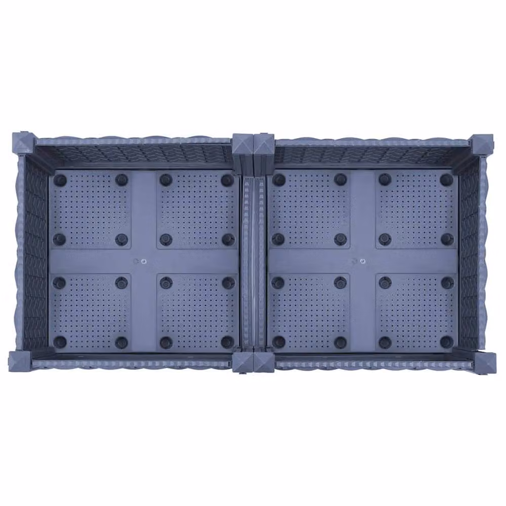 Berkfield Home Grey Polypropylene Raised Bed W: 80 cm, D: 40 cm, H: 71 cm – 4