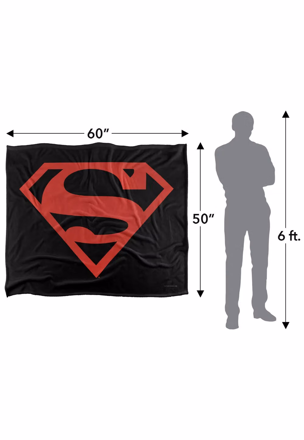 LOGOVISION Superman Silky Touch Super Soft Fleece Throw Blanket in Red, Black and White, W/D/H: 152 x 127 cm – 6