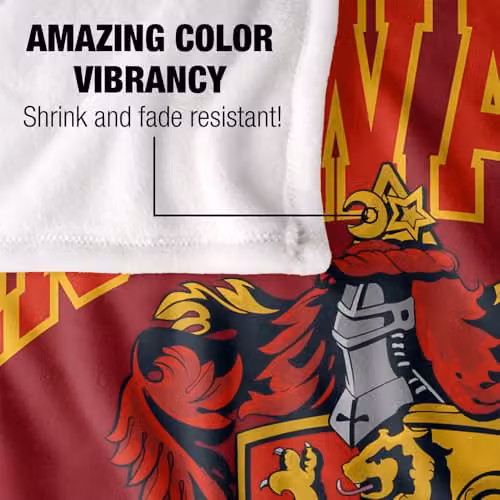 Warner Bros. Harry Potter Hogwarts Gryffindor Alumni Super Soft Fleece Throw Blanket, Red/Multicolour, W: 127 cm x D: 152.4 cm – 3