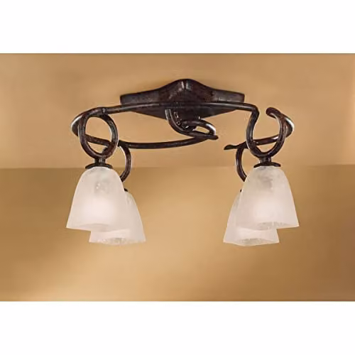 Netlighting Inspired Mantra Fusion Oberture 4 Light Ceiling Lamp, Brown and Black Oxide, E14 – 2