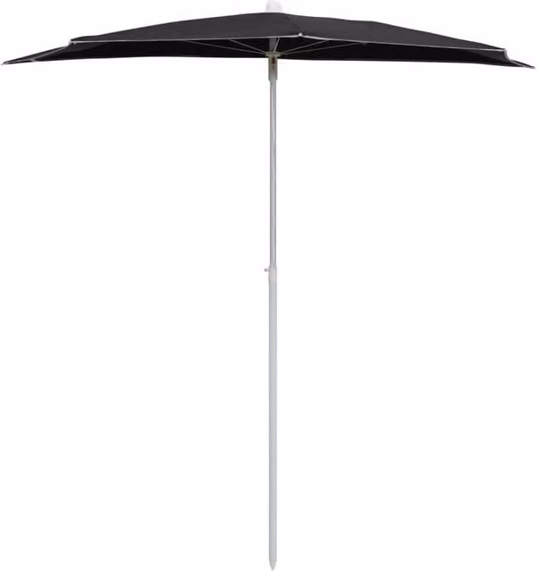 Berkfield Home Durable Garden Half Parasol with Pole, Black, W/D/H: 180 x 90 x 195 cm – 1