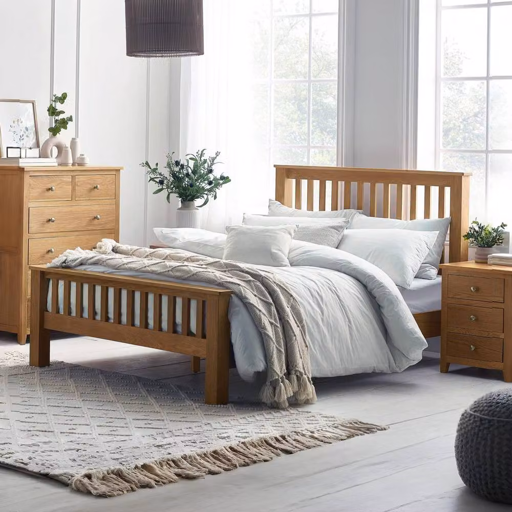Cheshire Pearl High Footend Double Bed in Brown, W/D/H: 140 x 200 cm – 2
