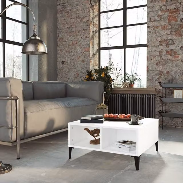 Berkfield Home Modern Square Coffee Table in White, W/D/H: 60 x 60 x 30 cm – 1