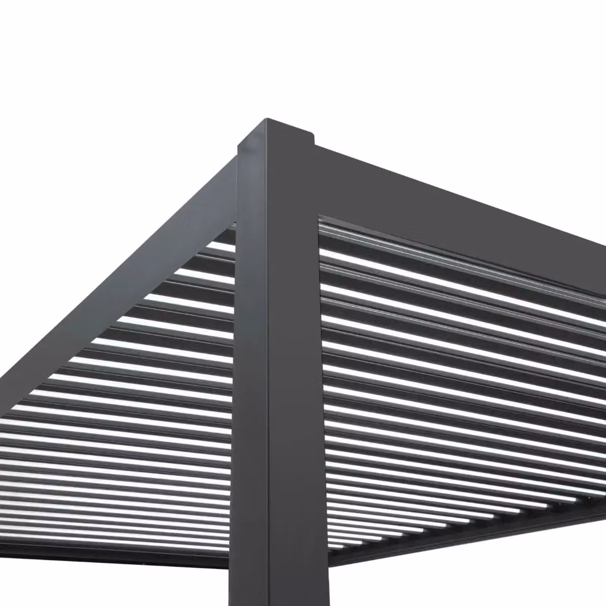 Monstershop Anthracite Aluminium Pergola in Grey, W: 300 cm, D: 300 cm, H: 250 cm – 4