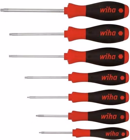 Wiha SoftFinish TORX Screwdriver Set, 7 Piece, Red, Chrome Vanadium Steel