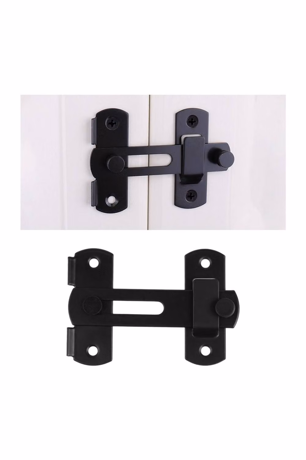 KDMD 180 Degree Flip Sliding Barn Door Lock Stainless Steel Latch in Black – 2