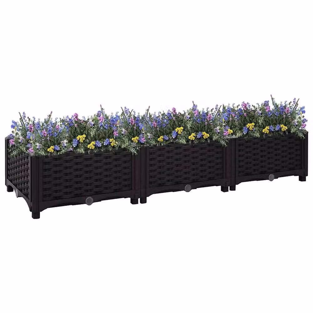 Berkfield Home Black Polypropylene Raised Bed W/D/H: 120 x 40 x 23 cm – 1