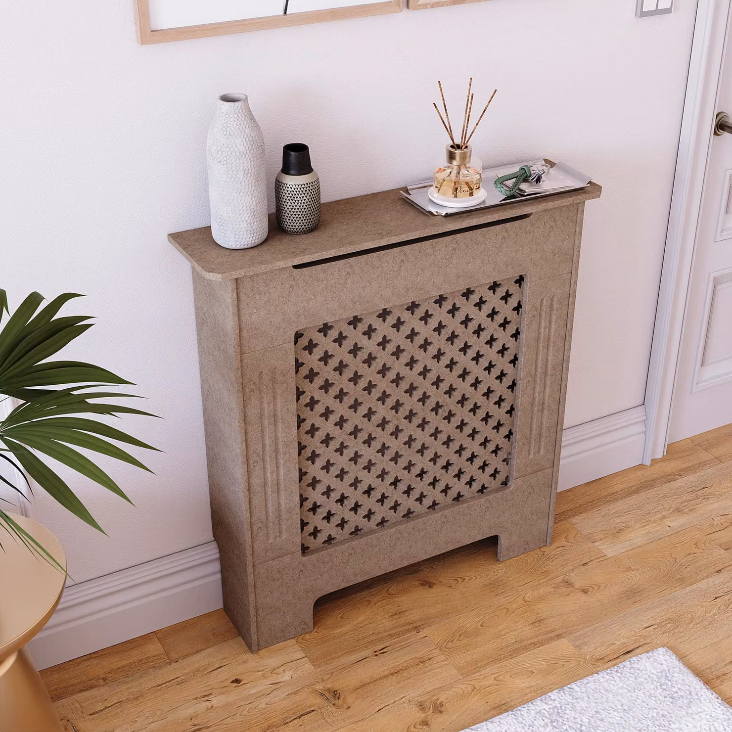 Vida Designs Oxford MDF Radiator Cover, Brown, W: 82.0 cm, H: 78.0 cm, D: 19.0 cm – 3