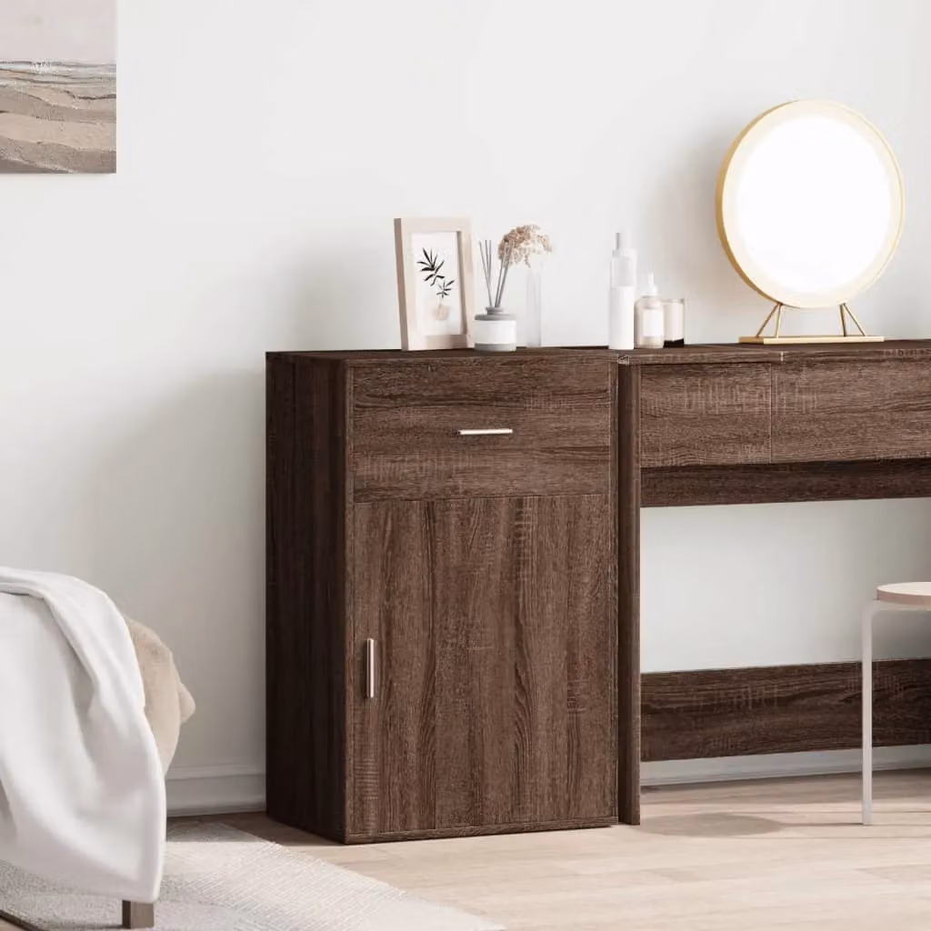 Berkfield Home Brown Oak Storage Cabinet, W: 56.5 cm, D: 39 cm, H: 90 cm – 3