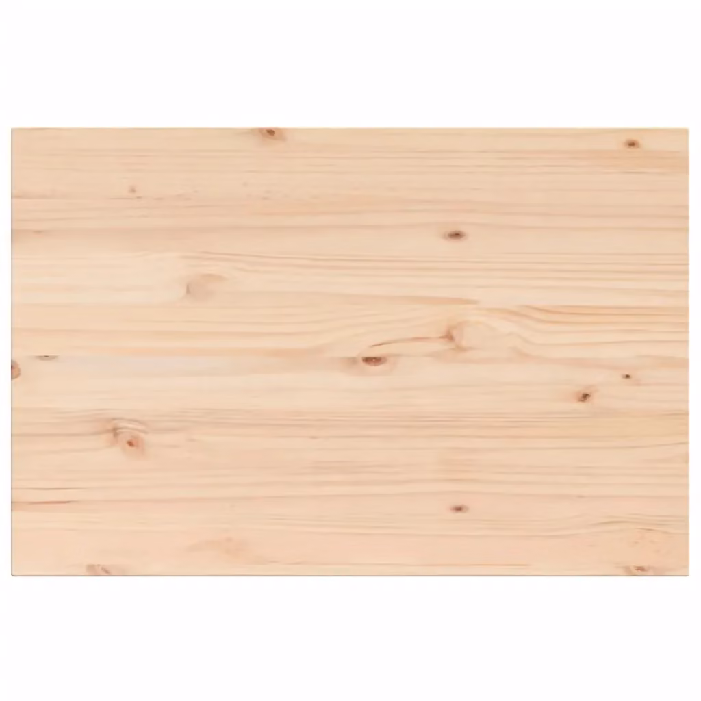 Berkfield Home Set of 3 Rectangular Solid Pine Wood Table Tops, Brown, W/D/H: 80 x 53 x 2.5 cm – 2