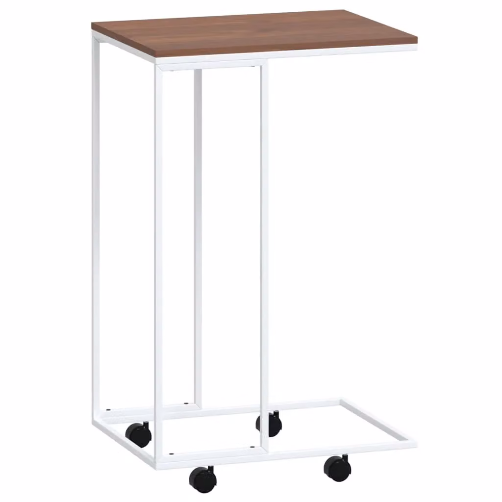 Berkfield Home White Side Table with Castors, W/D/H: 40 x 30 x 63.5 cm – 2