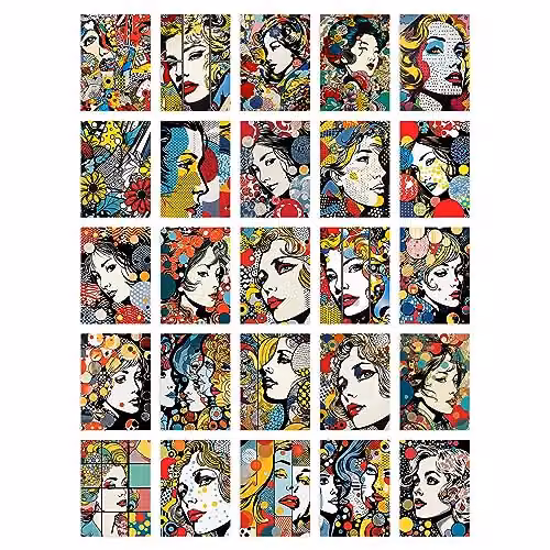 Artery8 50 Piece Pop Art Bubble Comic Halftone Aesthetic Collage Kit, Multicolour Paper Wall Art Prints, W: 15 cm, H: 10 cm