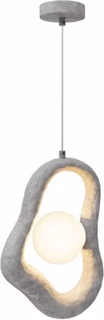 Netlighting Opus Modern Pendant Ceiling Light in Grey with White Metal Shade and G9 Socket