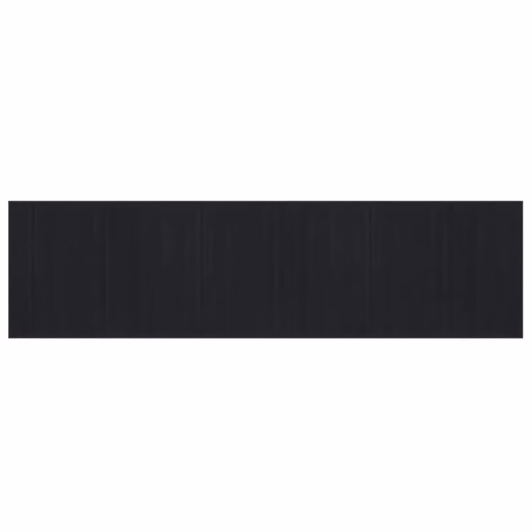Berkfield Home Rectangular Bamboo Rug in Black, W/D/H: 80 x 300 cm