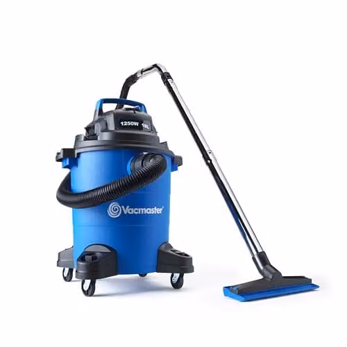 Vacmaster WD18 Wet & Dry Vacuum Cleaner in Blue with Garden Accessory Set and Artificial Grass Revitaliser Tool, 1250W, 18 Litre