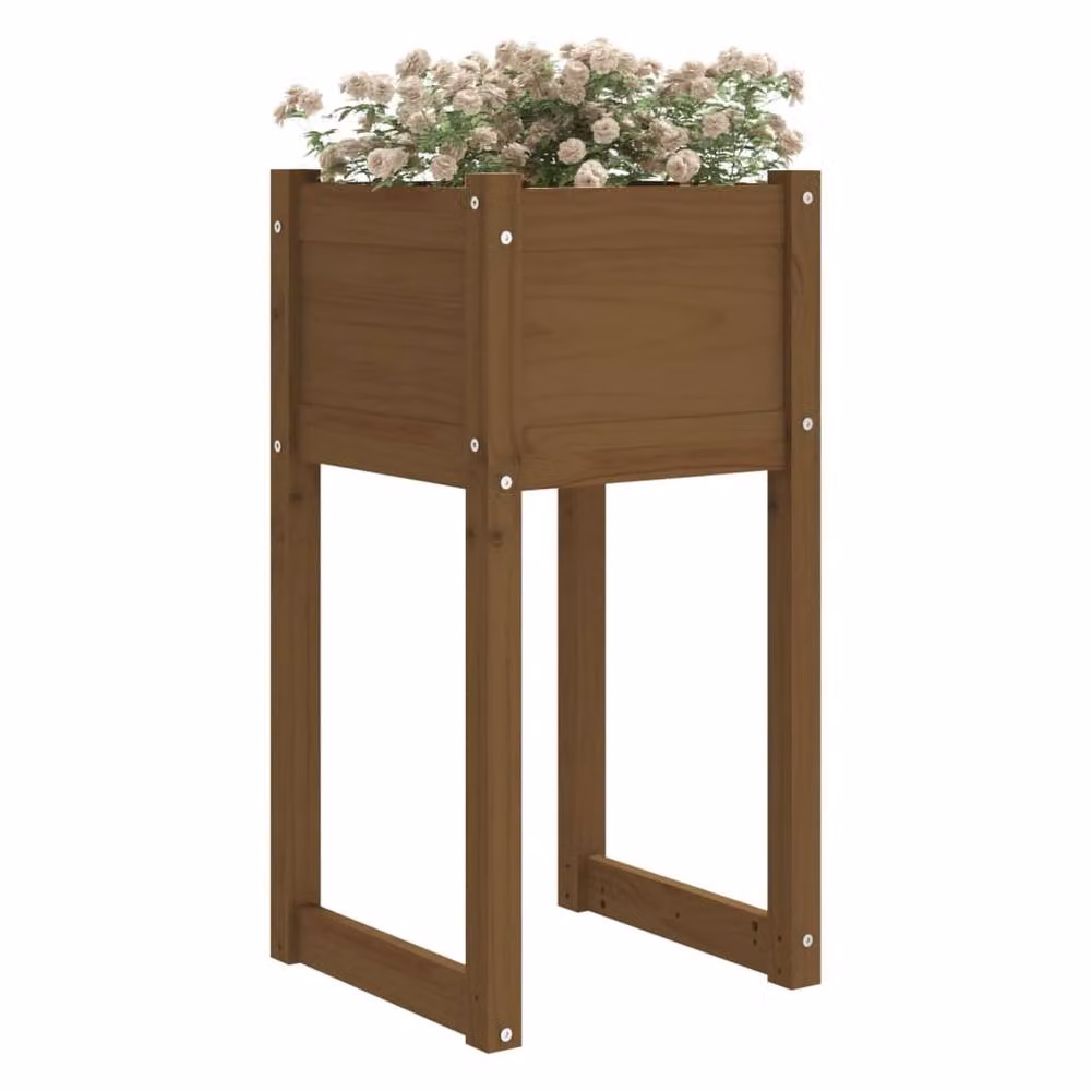Berkfield Home Wooden Raised Bed Planter in Brown, W/D/H: 40 x 40 x 81 cm – 3
