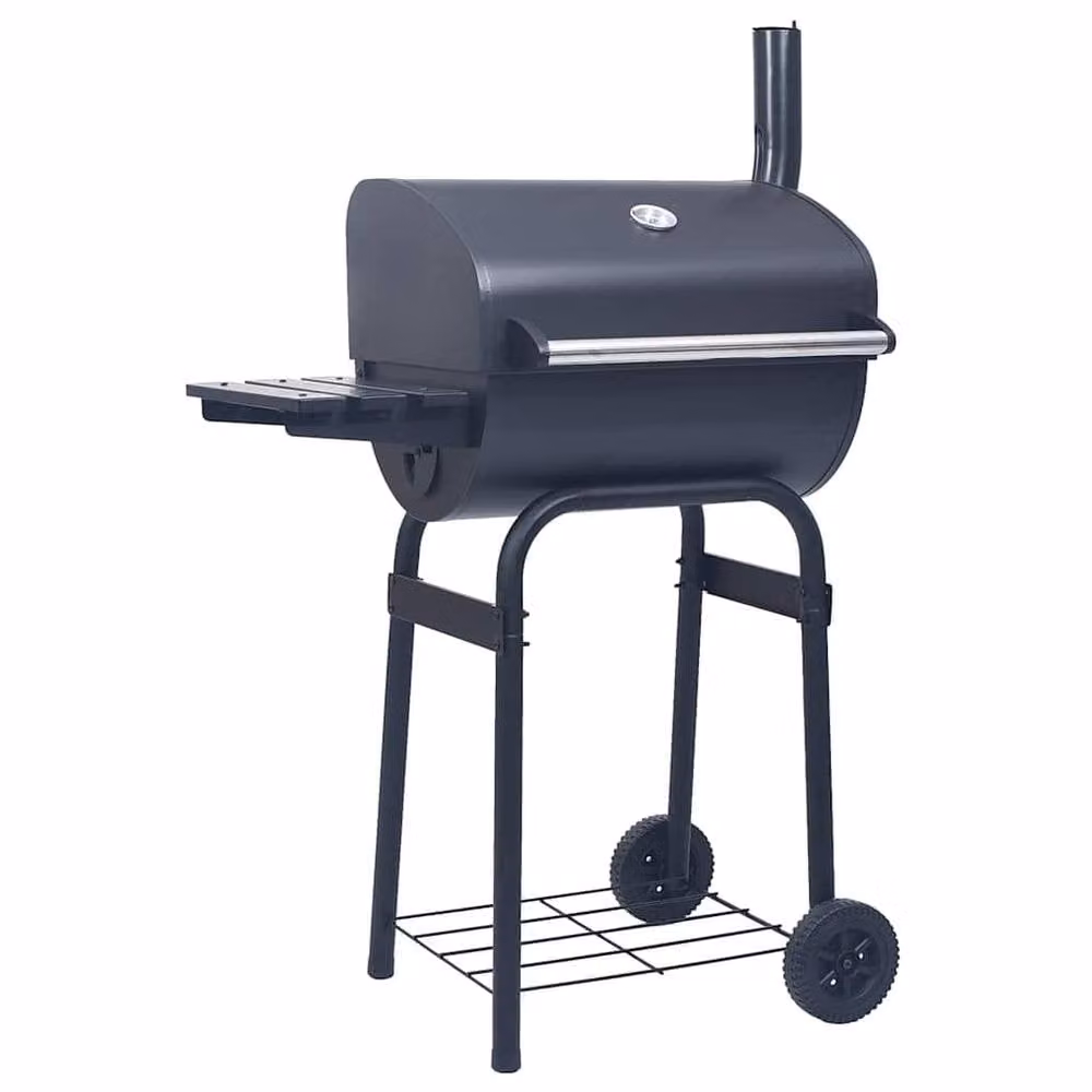 Berkfield Home Charcoal BBQ Grill Smoker with Offset Design and Bottom Shelf, Black, W/D/H: 120 x 75 x 48 cm – 1