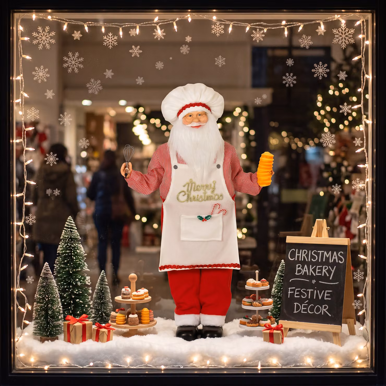 HOMCOM 4ft Animated Singing and Cooking Santa Claus Christmas Figure in Red, White and Multicolour, Height: 121.92 cm – 2