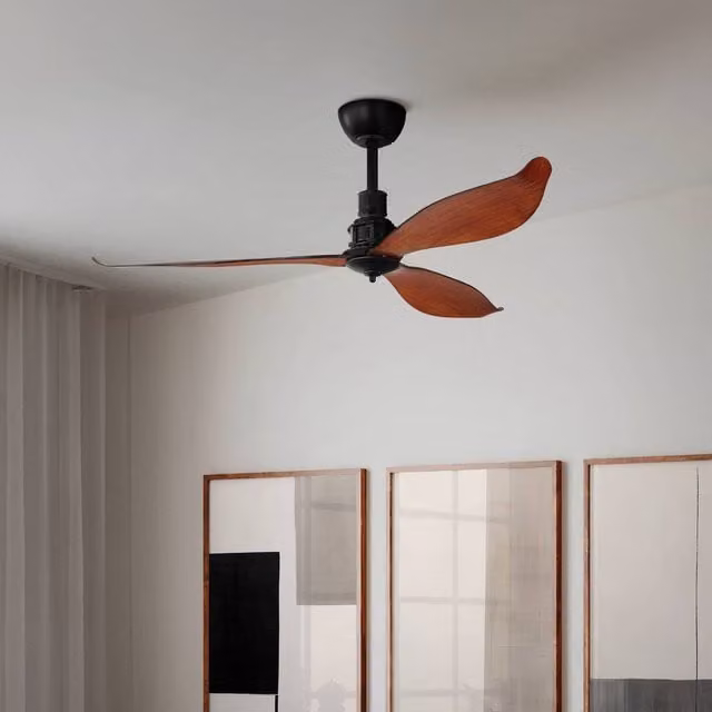 Eglo Lagos 52 Ceiling Fan with Remote Control and Timer in Red, Brown and Matte Black