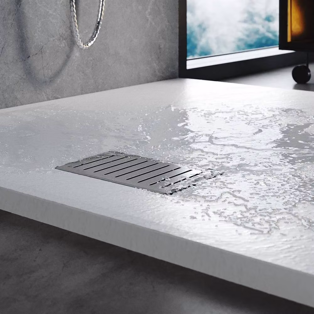 SPETLEK Stainless Steel Shower Tray Drain Cover Cap with Vertical Strip in Silver – 3