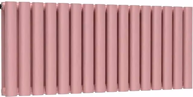 Lux Heat Oval Horizontal Double Steel Radiator, Pink, W: 96 cm, H: 40 cm