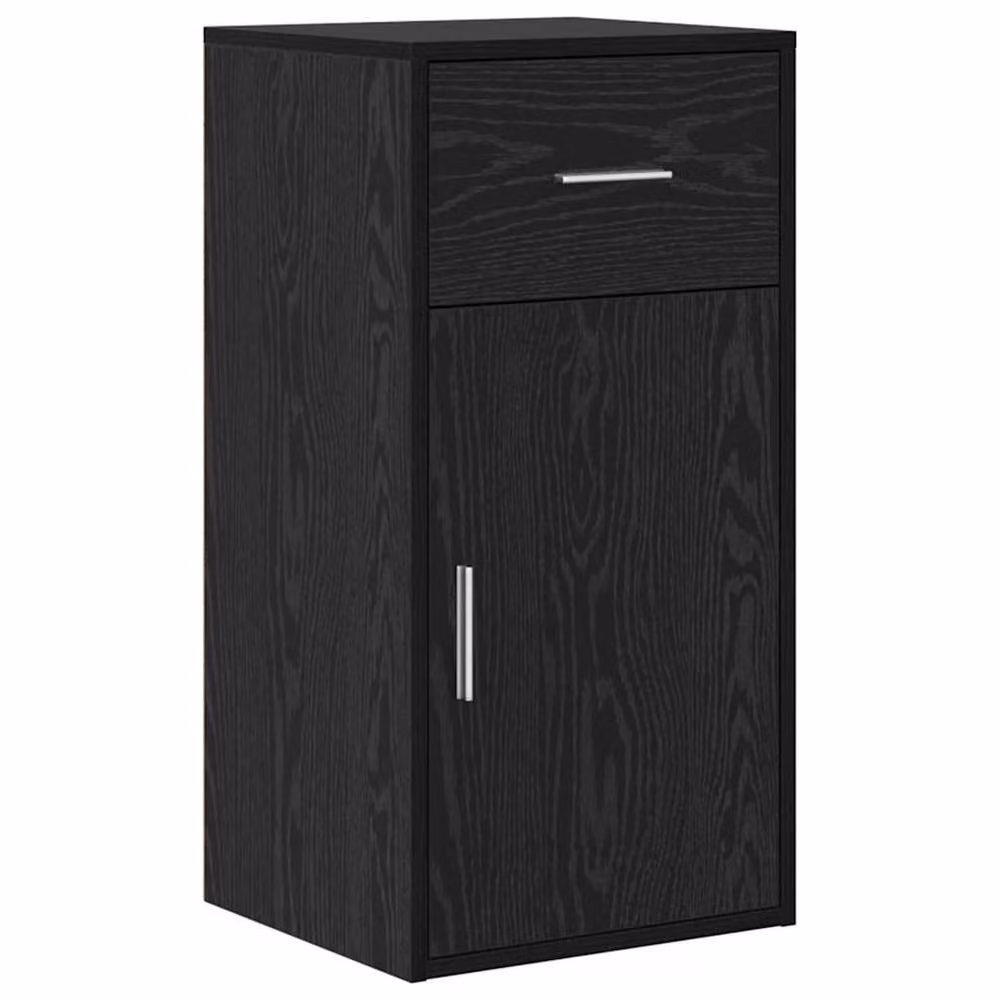 Berkfield Home Modern Black Oak Storage Cabinet in Black Oak Veneer and MDF – 3