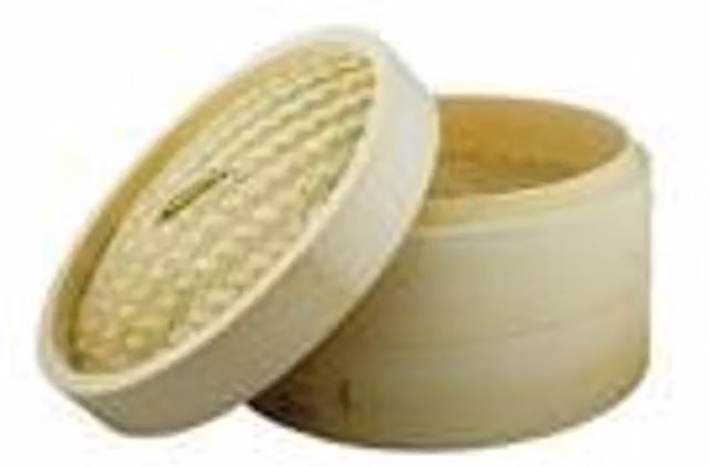 Dexam 2-Tier Round Bamboo Steamer, Diameter: 20 cm