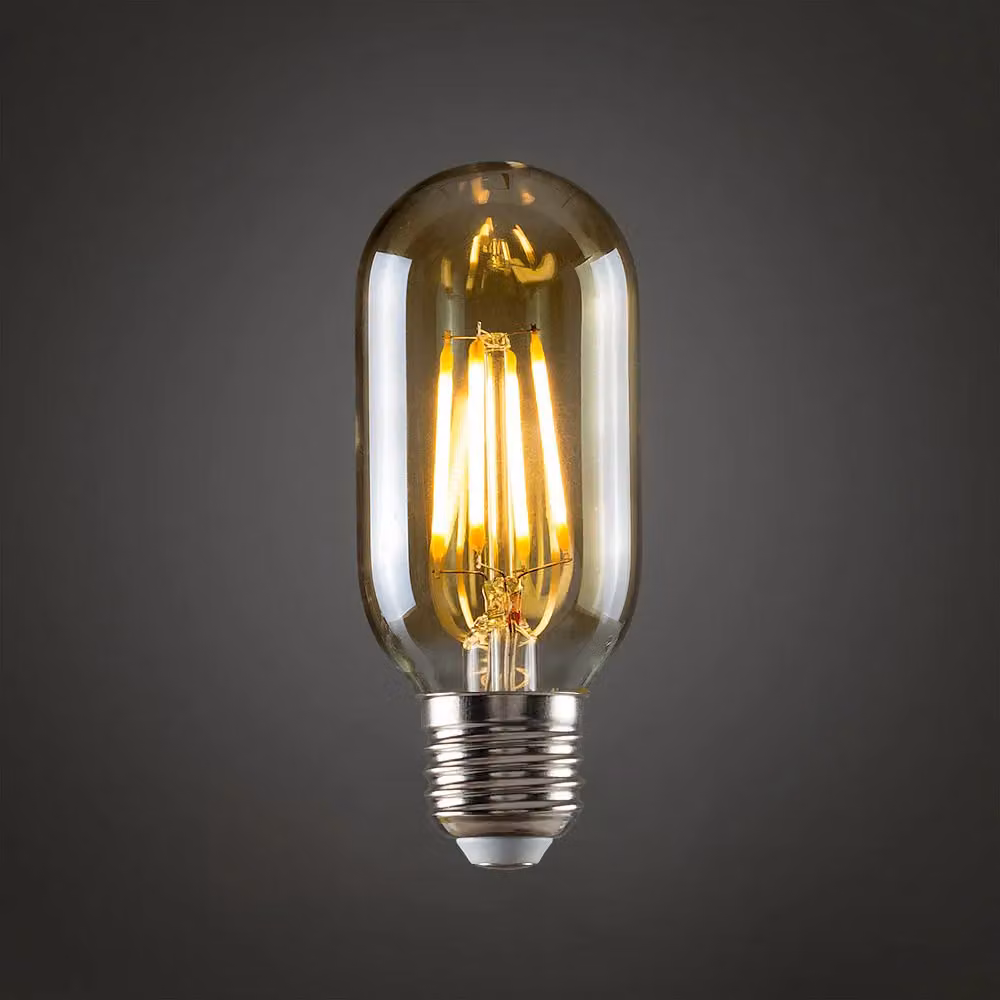 ValueLights Pack of 5 E27 Amber Filament Radio Valve LED Bulbs, 4W Warm White, Orange – 2