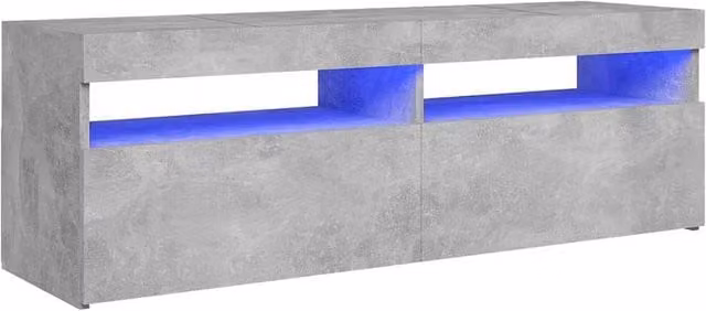 Berkfield Home TV Cabinet with LED Lights in Concrete Grey, W/D/H: 120 x 35 x 40 cm – 1