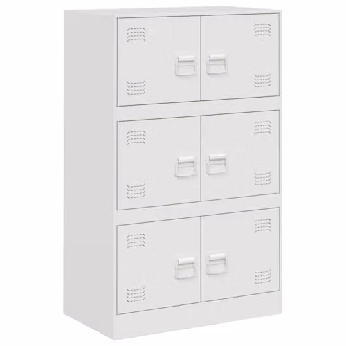 vidaXL Modern White Metal Sideboard W/D/H: 67 x 39 x 107 cm