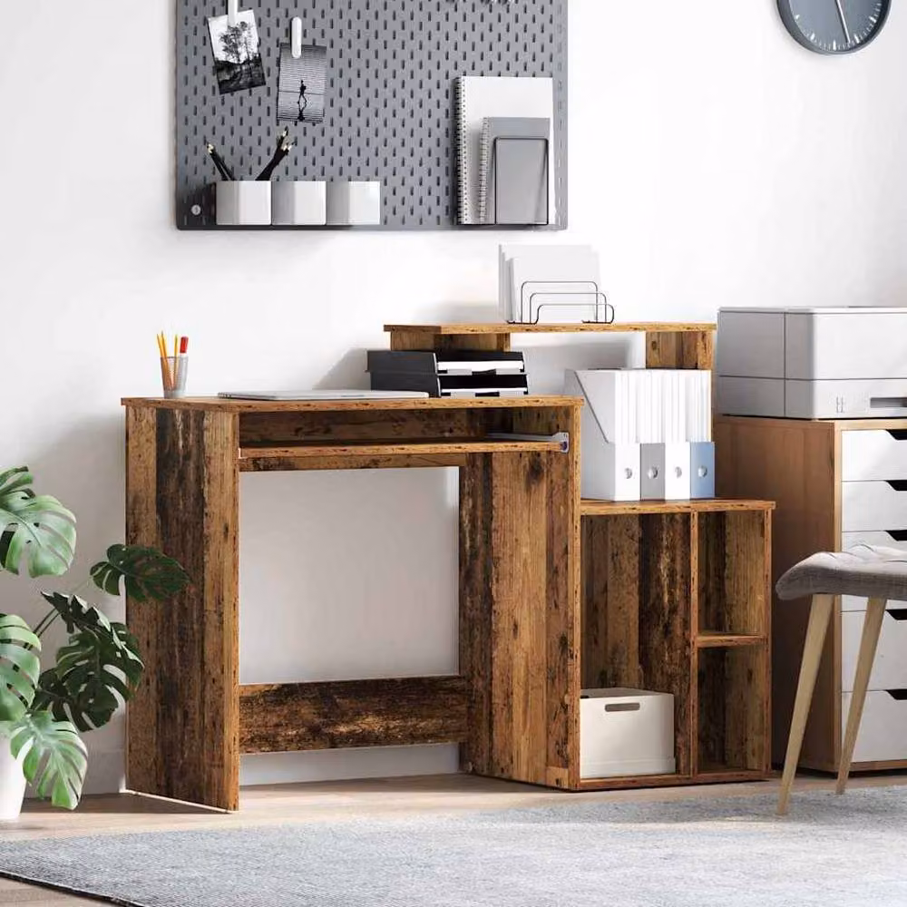 Berkfield Home Writing Desk in Old Wood Brown, W/D/H: 120.5 x 44 x 88.5 cm – 2