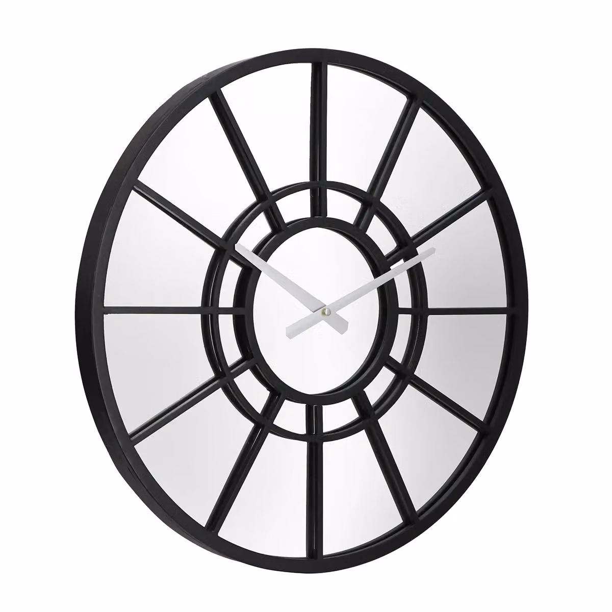 Charles Bentley Buttermere Mirrored Skeleton Wall Clock, Black, Diameter: 50 cm – 5