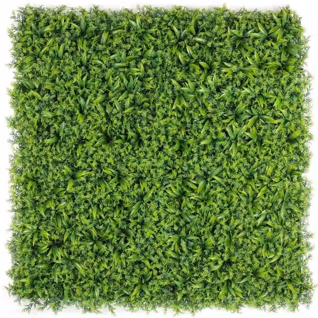 NESTLUNE Artificial Hedge Green Living Wall Panels Fence Covering W: 100 cm, H: 15 cm – 1