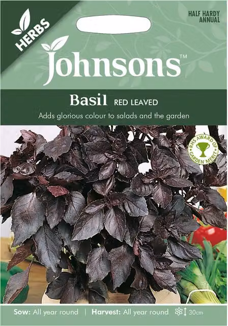 Johnsons Red Leaved Basil Herb Seeds
