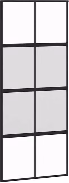 Berkfield Home Minimalist Sliding Door in Black with Transparent Tempered Glass and Aluminium, W: 90 cm, H: 205 cm – 1
