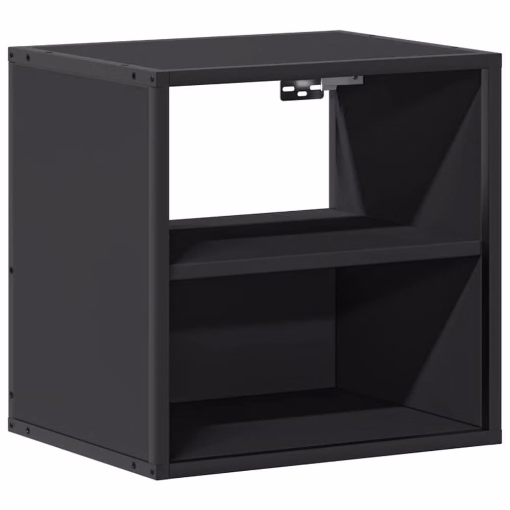 Berkfield Home Wall-mounted Bedside Cabinet, Black, W: 40 cm, D: 31 cm, H: 39.5 cm – 3