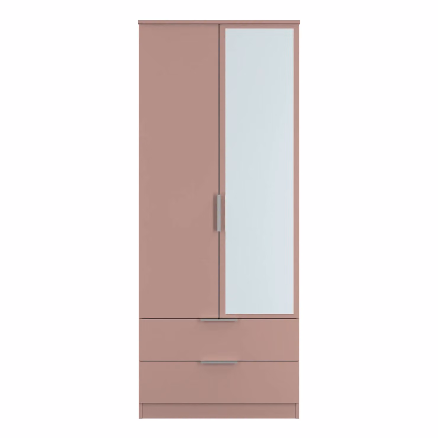 Ready Assembled 2 U Dover 2 Door 2 Drawer Mirrored Wardrobe in Dusty Pink – 2