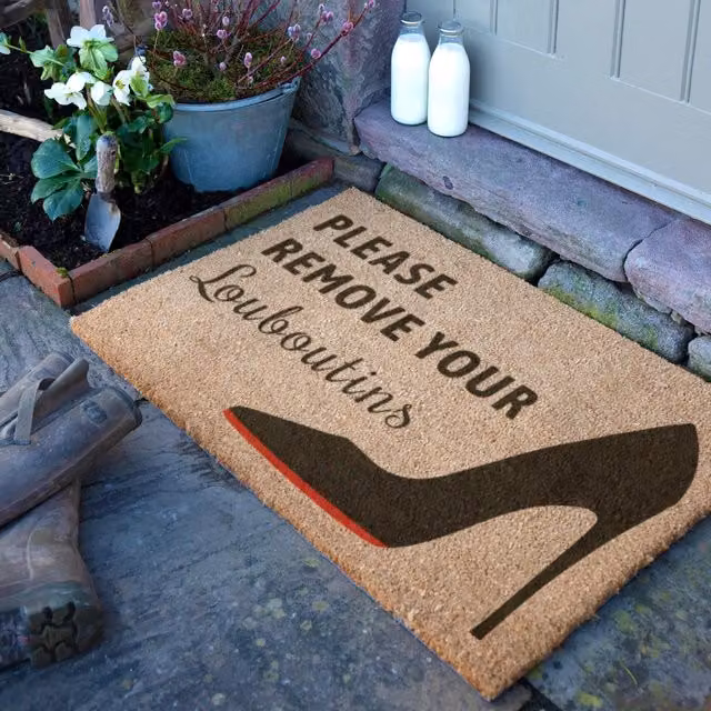 Artsy Mats Please Remove Your Louboutins Doormat, Brown, W: 90 cm, D: 60 cm – 1