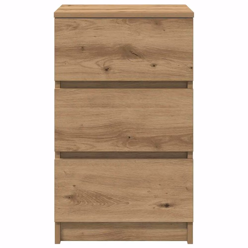 Berkfield Home Artisan Oak Bedside Cabinet with 3 Drawers in Brown, W: 39 cm, D: 35 cm, H: 65 cm – 3